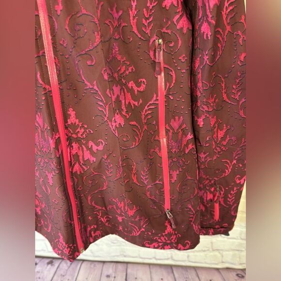 Athleta Twin Tip Ski Jacket in Port Wine Snow Scroll Ski Snowboard Jacket Size M - Picture 4 of 16